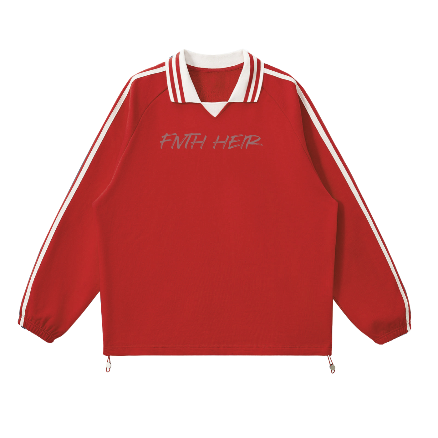 Striped Lapel Golf Collar Sweatshirt