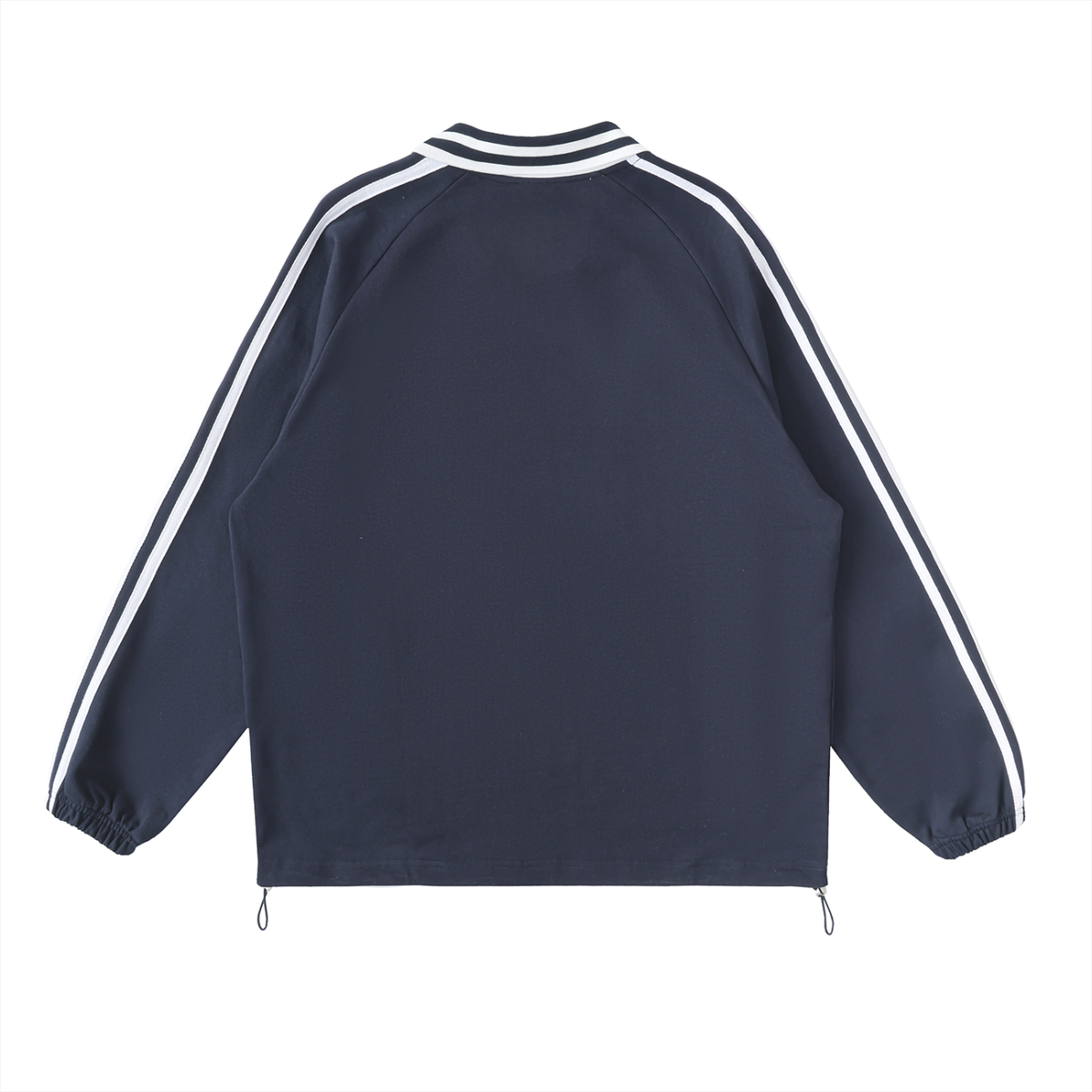 Striped Lapel Golf Collar Sweatshirt
