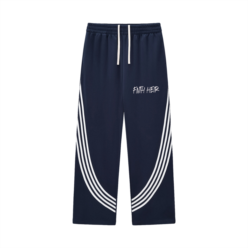 Curved Stripe Straight Sweatpants