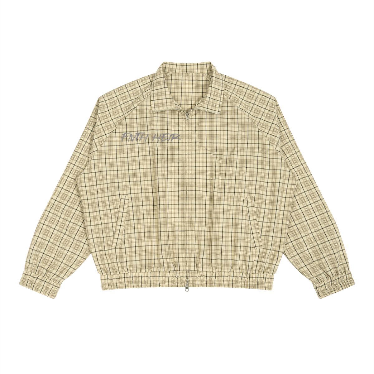 Plaid Full-Zip Track Jacket