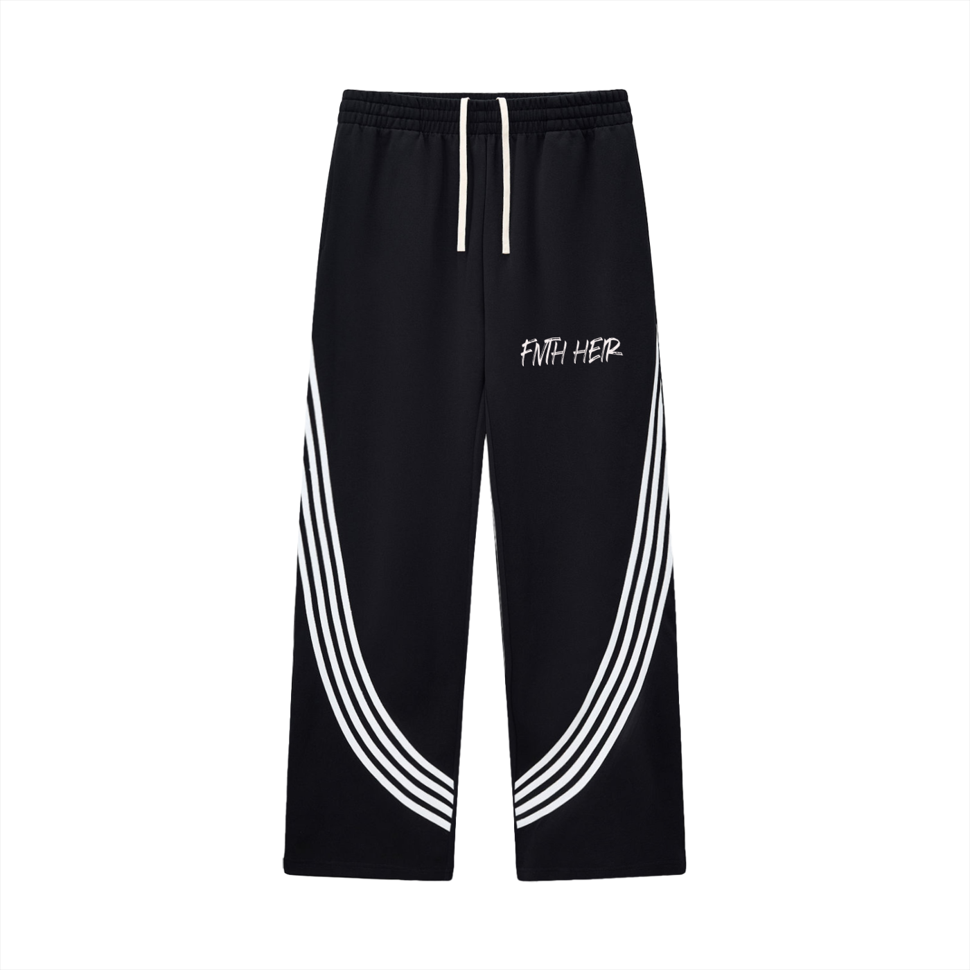Curved Stripe Straight Sweatpants